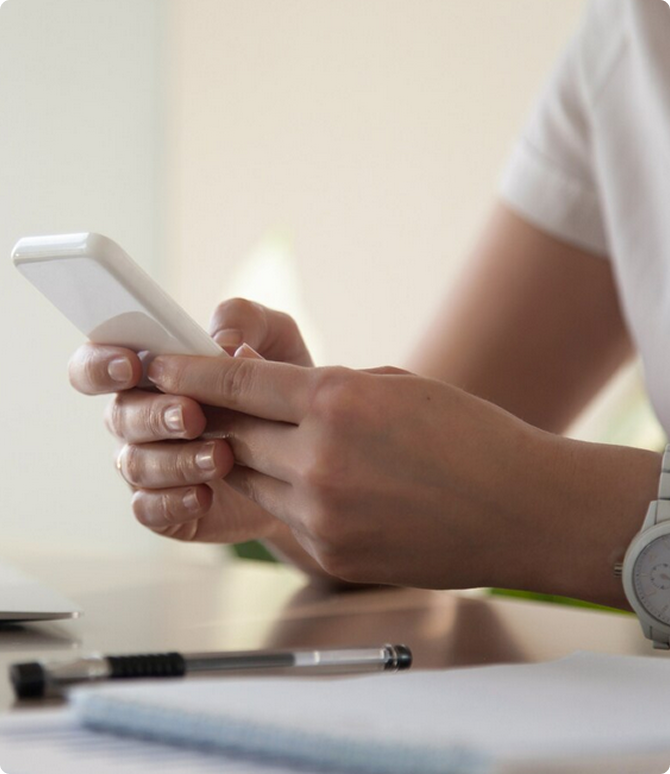 Person using a smartphone